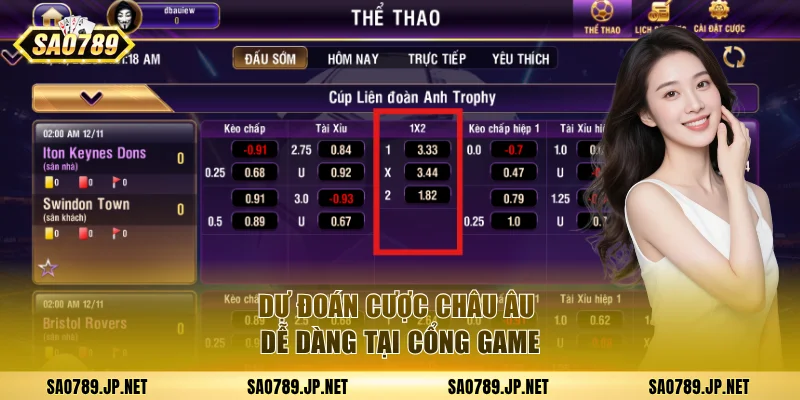 Dự đoán cược châu Âu dễ dàng tại cổng game